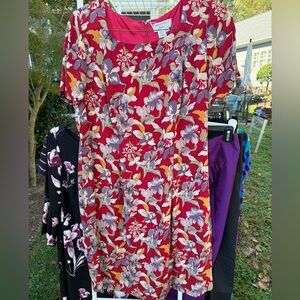 Adrianna Papell Red Floral Dress